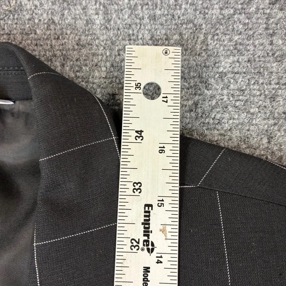 Kilburne & Fitch Mens 50L Black Windowpane Check 2 Piece Suit Blazer Trousers